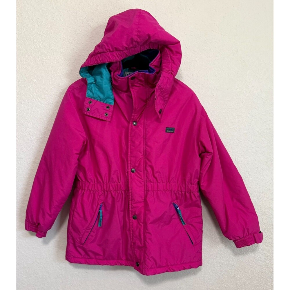 Vintage L.L Bean Penobscot Parka Kids L 14-16 Pink Hooded for kids
